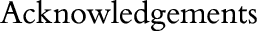 Acknowledgements
