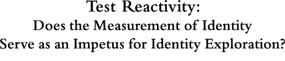 Test Reactivity: Does the Measurement of Identity Serve as an Impetus for Identity Exploration?