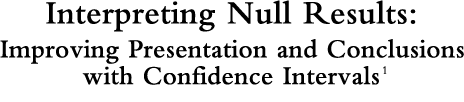 Interpreting Null Results: Improving Presentation and Conclusions with Confidence Intervals
