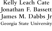 Kelly Leach Cate, Jonathan F. Bassett & James M. Dabbs Jr. of Georgia State University 